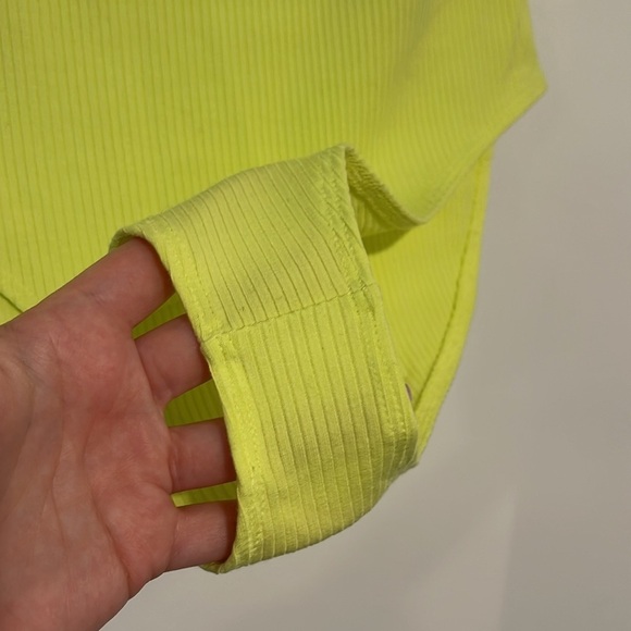NWT Forever 21 Neon yellow green ribbed tube bodysuit - Picture 5 of 9